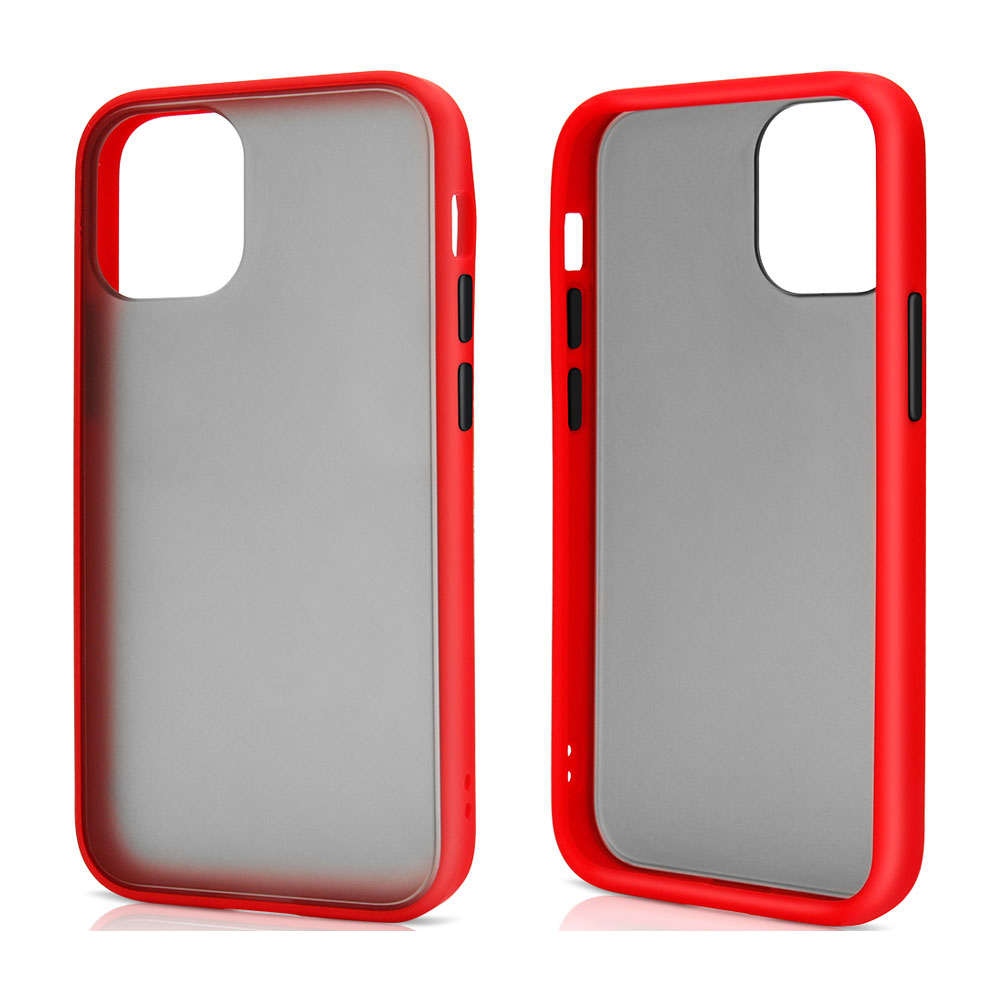 Slim Matte Hybrid Bumper Case for iPHONE 12 / iPHONE 12 Pro 6.1 inch (Red)